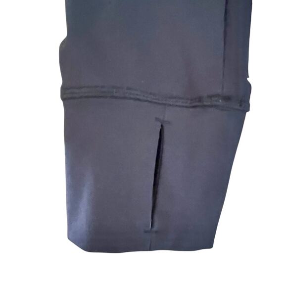 Yogalicious Lux Navy Blue Zip Front Hooded Jacket Size L Zip Pockets Thumb Holes - Picture 5 of 8